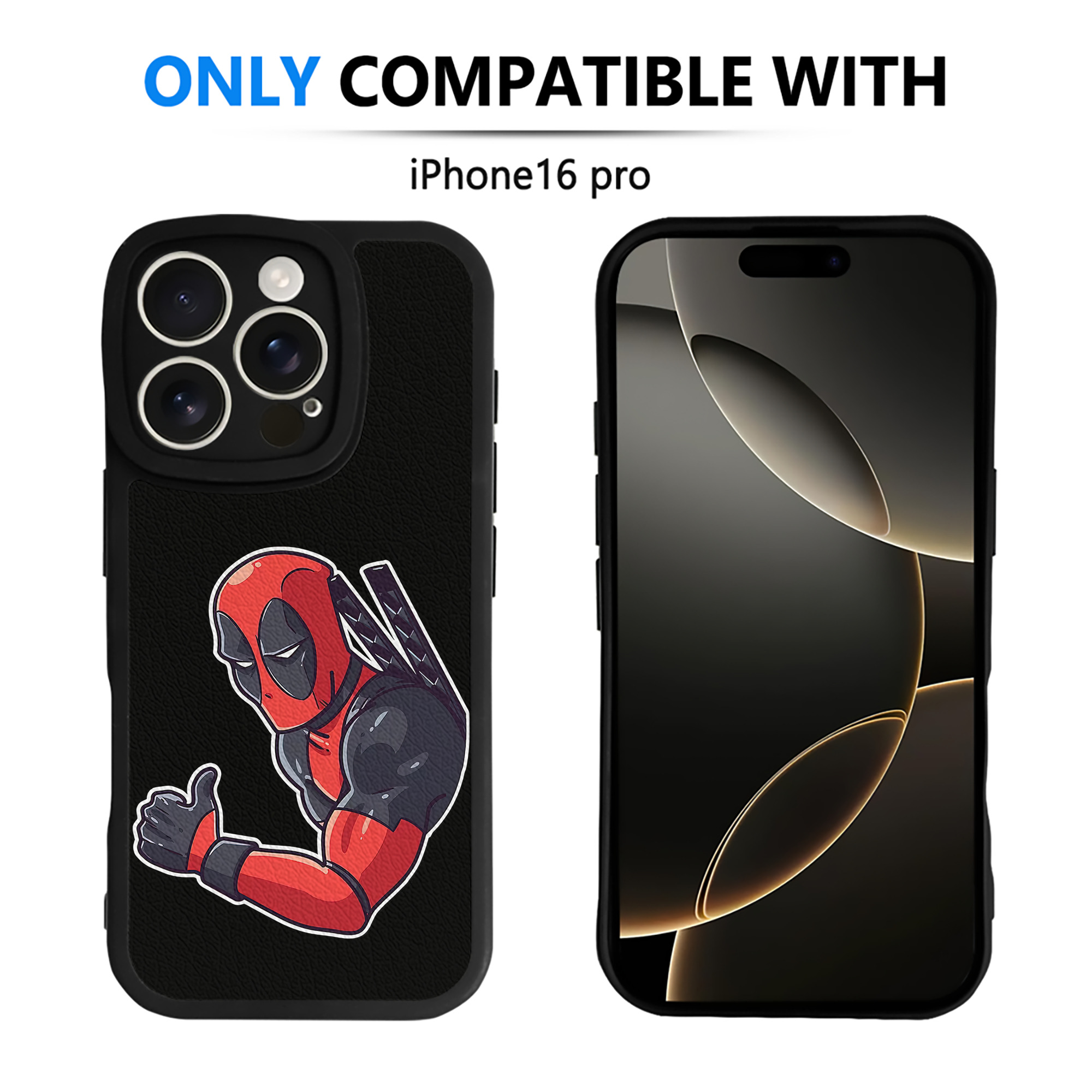 （画像用） Deadpool デッドプール 【iPhone 16シリーズ対応】シリコンスマホケース（レザー調） 材質：シリコン